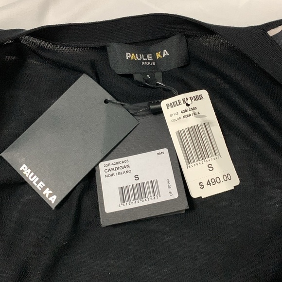 Paule Ka Silk Crop Cardigan Sz S - Picture 6 of 7